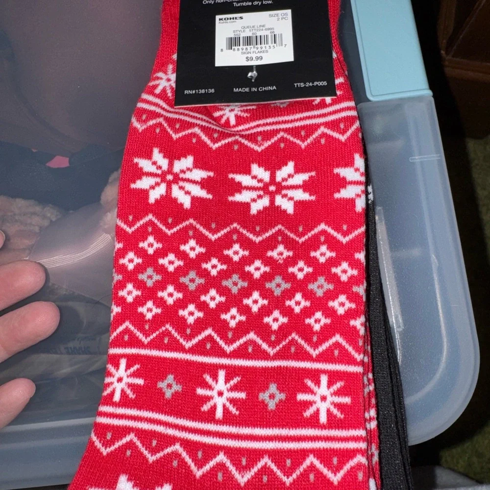 Twisted Toes Black Holiday Crew Socks with Festive Arrows